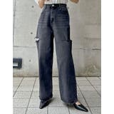 サイドスリットワイドストレートコットンデニムパンツ | Re:EDIT | 詳細画像12