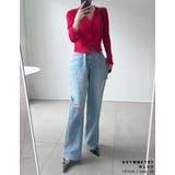 サイドスリットワイドストレートコットンデニムパンツ | Re:EDIT | 詳細画像16