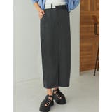 チャコールグレー(006) | リサイクルツイルウエストデザインスリットナロースカート | Re:EDIT