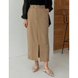 リサイクルツイルウエストデザインスリットナロースカート | Re:EDIT | 詳細画像4