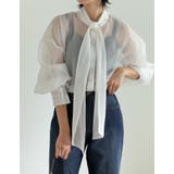 オーガンジーシアーボウタイブラウス | Re:EDIT | 詳細画像14