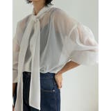 オーガンジーシアーボウタイブラウス | Re:EDIT | 詳細画像16