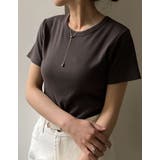 チャコールグレー(006) | [神山まりあさん着用]テレコリブクルーネック半袖Tシャツ | Re:EDIT