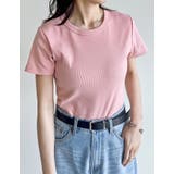ピンク(507) | テレコリブクルーネック半袖Tシャツ | Re:EDIT