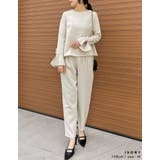 パールデザインブラウス&テーパードパンツセットアップ | Re:EDIT | 詳細画像11