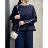 パールデザインブラウス&テーパードパンツセットアップ | Re:EDIT | 詳細画像14