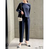 パールデザインブラウス&テーパードパンツセットアップ | Re:EDIT | 詳細画像15