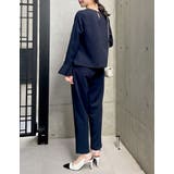 パールデザインブラウス&テーパードパンツセットアップ | Re:EDIT | 詳細画像16