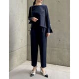 パールデザインブラウス&テーパードパンツセットアップ | Re:EDIT | 詳細画像17