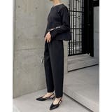 パールデザインブラウス&テーパードパンツセットアップ | Re:EDIT | 詳細画像4