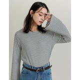 ホワイトブラック(026) | [新色追加][累計販売枚数1 9万枚突破]クルーネックフレアスリーブリブカットソ… | Re:EDIT