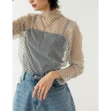 プチハイネック指穴フロッキードットチュールシアートップス | Re:EDIT | 詳細画像22