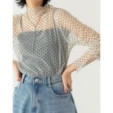 プチハイネック指穴フロッキードットチュールシアートップス | Re:EDIT | 詳細画像23