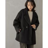 ブラック(001) | [低身長サイズ有]フェイクウールシャギーダブルテーラードジャケット | Re:EDIT