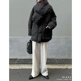 マイクロタフタマフラー付きノーカラー中綿フェイクダウンジャケット | Re:EDIT | 詳細画像14