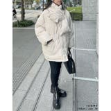 マイクロタフタマフラー付きノーカラー中綿フェイクダウンジャケット | Re:EDIT | 詳細画像5