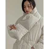 マイクロタフタマフラー付きノーカラー中綿フェイクダウンジャケット | Re:EDIT | 詳細画像7