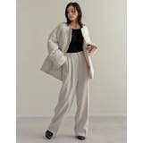 マイクロタフタマフラー付きノーカラー中綿フェイクダウンジャケット | Re:EDIT | 詳細画像9