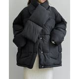 マイクロタフタマフラー付きノーカラー中綿フェイクダウンジャケット | Re:EDIT | 詳細画像22