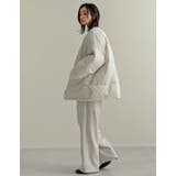 マイクロタフタマフラー付きノーカラー中綿フェイクダウンジャケット | Re:EDIT | 詳細画像27