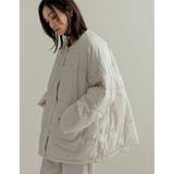 マイクロタフタマフラー付きノーカラー中綿フェイクダウンジャケット | Re:EDIT | 詳細画像29