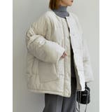 マイクロタフタマフラー付きノーカラー中綿フェイクダウンジャケット | Re:EDIT | 詳細画像31