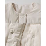 マイクロタフタマフラー付きノーカラー中綿フェイクダウンジャケット | Re:EDIT | 詳細画像34