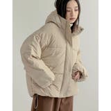 [低身長サイズ有]フード付きスタンドカラーフェイクダウン中綿ジャケット | Re:EDIT | 詳細画像5 