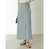 グレー(005) | [新色追加][低身長/高身長サイズ有]ドライタッチラップベルトナロースカート | Re:EDIT