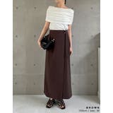 [新色追加][低身長/高身長サイズ有]ドライタッチラップベルトナロースカート | Re:EDIT | 詳細画像12 