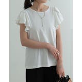 [接触冷感][UVカット]フリルスリーブ半袖Tシャツ | Re:EDIT | 詳細画像12 