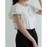 [接触冷感][UVカット]フリルスリーブ半袖Tシャツ | Re:EDIT | 詳細画像14 