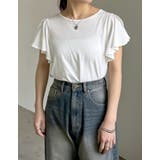 [接触冷感][UVカット]フリルスリーブ半袖Tシャツ | Re:EDIT | 詳細画像3 