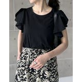 [接触冷感][UVカット]フリルスリーブ半袖Tシャツ | Re:EDIT | 詳細画像4 