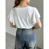 [接触冷感][UVカット]フリルスリーブ半袖Tシャツ | Re:EDIT | 詳細画像9 
