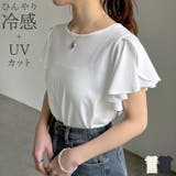 [接触冷感][UVカット]フリルスリーブ半袖Tシャツ | Re:EDIT | 詳細画像1 