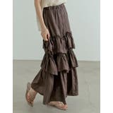 ブラウン(009) | [低身長/高身長サイズ有]ワッシャークロスティアードスカート | Re:EDIT