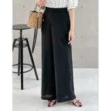 ブラック(001) | [低身長/高身長サイズ有]楊柳クレープストレートパンツ | Re:EDIT