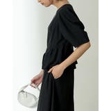 [低身長サイズ有]パフスリーブウエストフリルペプラムワンピース | Re:EDIT | 詳細画像15 