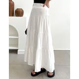 ホワイト(002) | [低身長サイズ有]コットンティアードフリルスカート | Re:EDIT