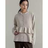 パールモチーフボタンフリルダンボールブルゾン | Re:EDIT | 詳細画像3