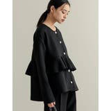 パールモチーフボタンフリルダンボールブルゾン | Re:EDIT | 詳細画像6