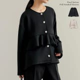 パールモチーフボタンフリルダンボールブルゾン | Re:EDIT | 詳細画像1