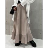 グレージュ(027) | [低身長サイズ有]カットジョーゼットダブルプリーツスカート | Re:EDIT