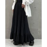 [低身長サイズ有]カットジョーゼットダブルプリーツスカート | Re:EDIT | 詳細画像3 