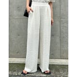 アイボリー(003) | [低身長サイズ有]カットジャガードストレートパンツ | Re:EDIT