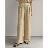 ベージュ(004) | [低身長サイズ有]カットジャガードストレートパンツ | Re:EDIT