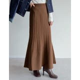 ブラウン(505) | [低身長サイズ有]マーメイドミラノリブニットスカート | Re:EDIT