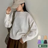 アルパカタッチクルーネックニットプルオーバー | Re:EDIT | 詳細画像1 