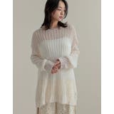 ホワイト(003) | [2025SS COLLECTION]起毛シアーメッシュニットトップス | Re:EDIT